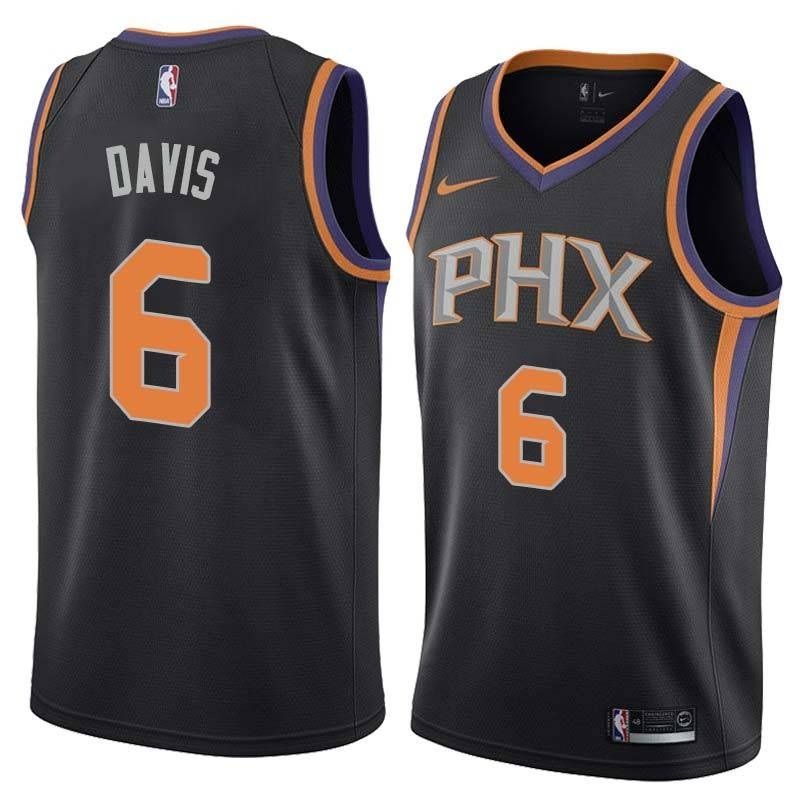 Black Walter Davis SUNS #6 Twill Basketball Jersey FREE SHIPPING