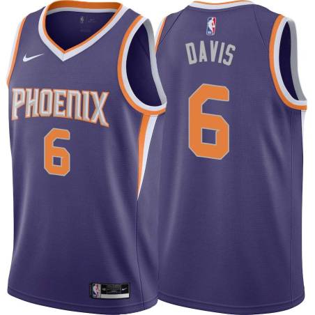 Purple Walter Davis SUNS #6 Twill Basketball Jersey FREE SHIPPING