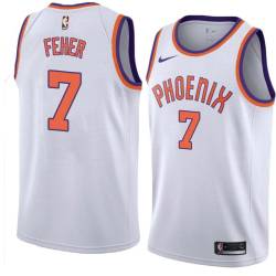 White Butch Feher SUNS #7 Twill Basketball Jersey FREE SHIPPING