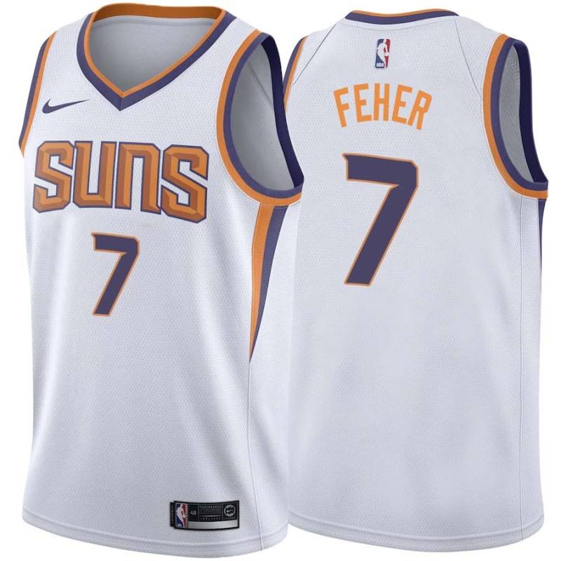 White2 Butch Feher SUNS #7 Twill Basketball Jersey FREE SHIPPING