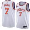 White Dudley Bradley SUNS #7 Twill Basketball Jersey FREE SHIPPING