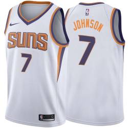 White2 Kevin Johnson SUNS #7 Twill Basketball Jersey FREE SHIPPING