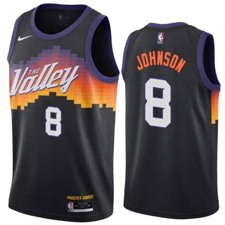 Black_City_The_Valley Eddie Johnson SUNS #8 Twill Basketball Jersey FREE SHIPPING