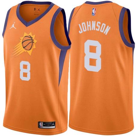 Orange Eddie Johnson SUNS #8 Twill Basketball Jersey FREE SHIPPING