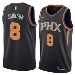 Black Eddie Johnson SUNS #8 Twill Basketball Jersey FREE SHIPPING