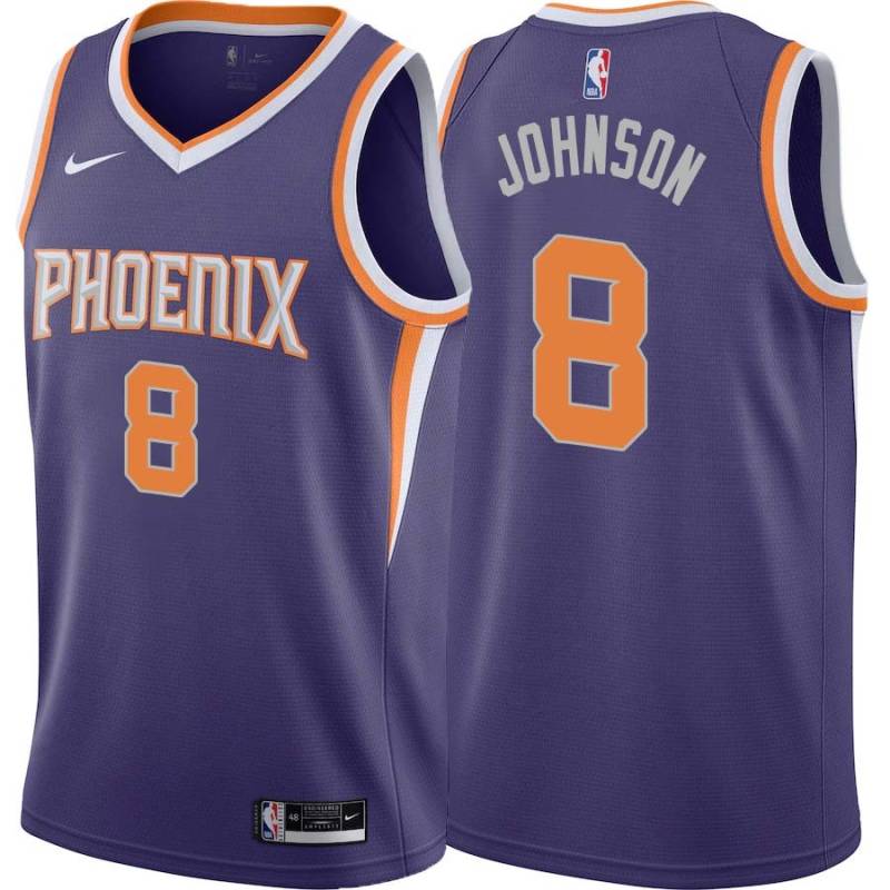 Purple Eddie Johnson SUNS #8 Twill Basketball Jersey FREE SHIPPING