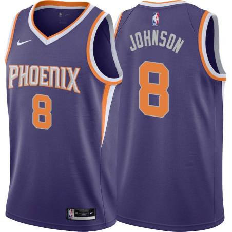 Purple Eddie Johnson SUNS #8 Twill Basketball Jersey FREE SHIPPING