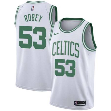 White Rick Robey Twill Basketball Jersey -Celtics #53 Robey Twill Jerseys, FREE SHIPPING