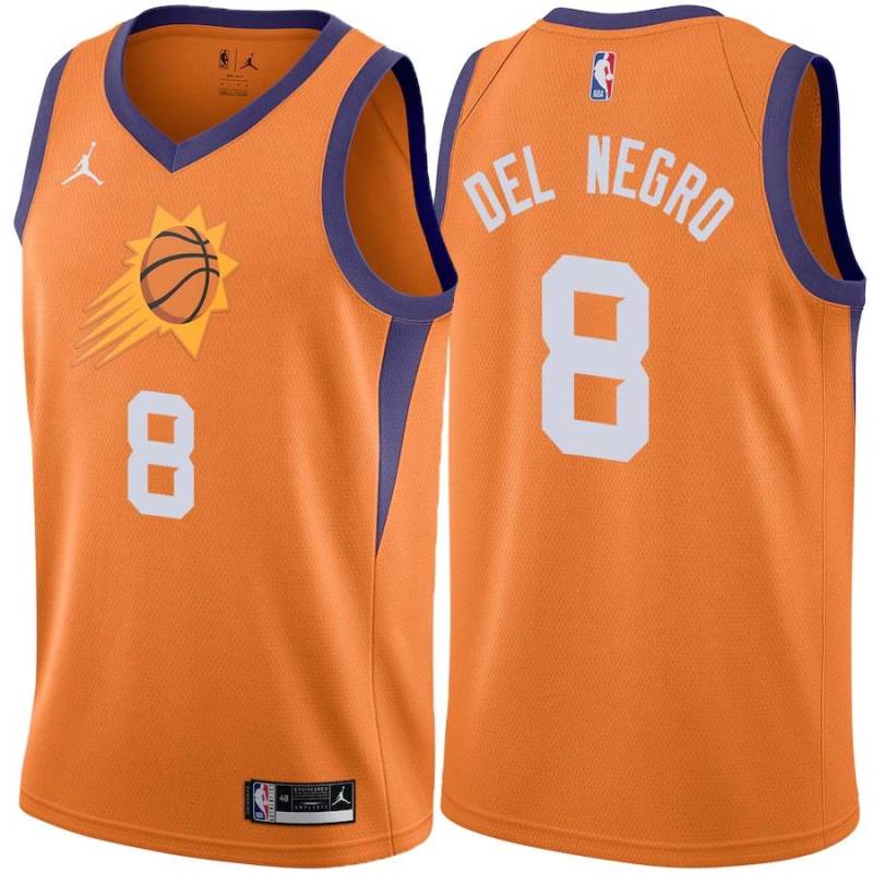 Orange Vinny Del Negro SUNS #8 Twill Basketball Jersey FREE SHIPPING