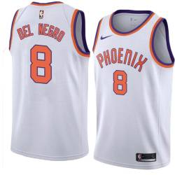 White Vinny Del Negro SUNS #8 Twill Basketball Jersey FREE SHIPPING