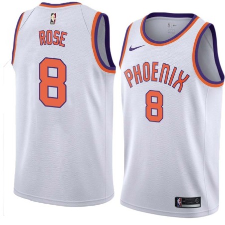 White Jalen Rose SUNS #8 Twill Basketball Jersey FREE SHIPPING