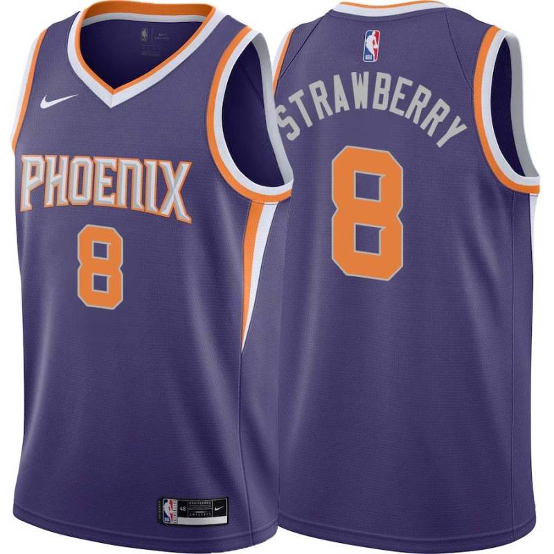 Purple DJ Strawberry SUNS #8 Twill Basketball Jersey FREE SHIPPING