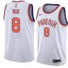 White Tyler Ulis SUNS #8 Twill Basketball Jersey FREE SHIPPING