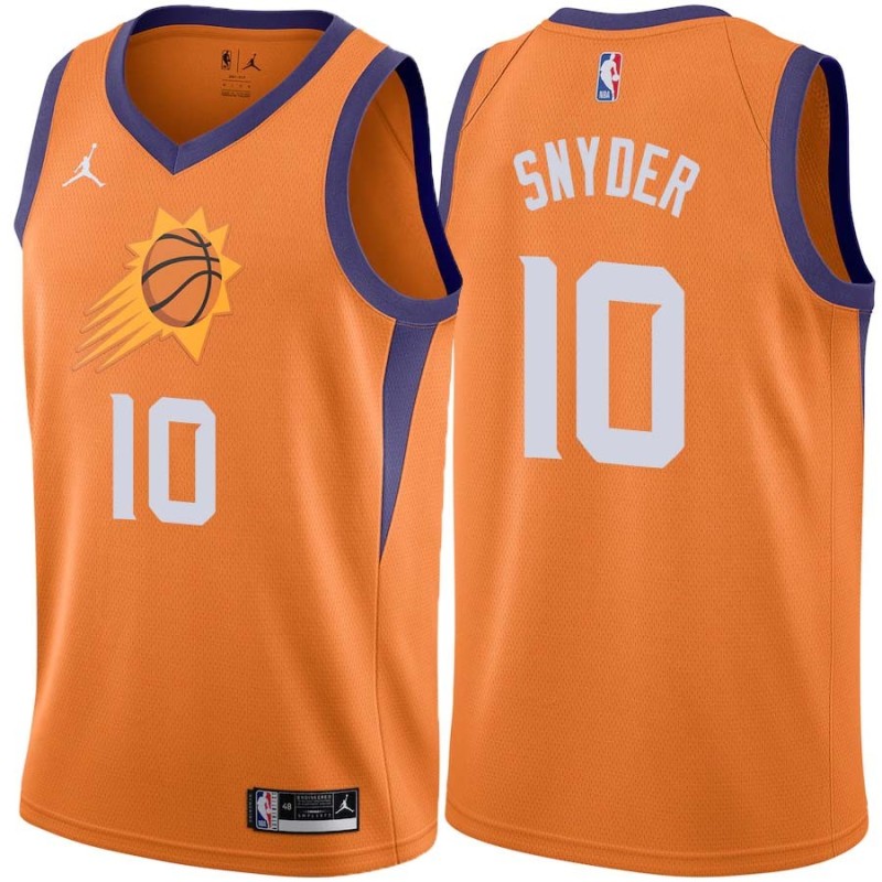 Orange Dick Snyder SUNS #10 Twill Basketball Jersey FREE SHIPPING