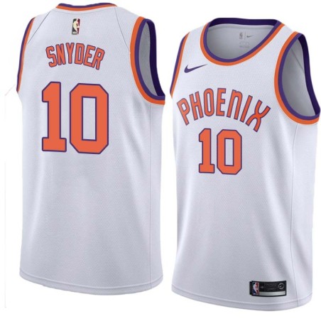 White Dick Snyder SUNS #10 Twill Basketball Jersey FREE SHIPPING