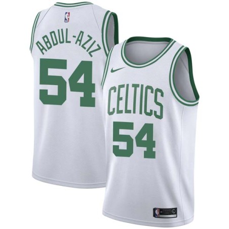 White Zaid Abdul-Aziz Twill Basketball Jersey -Celtics #54 Abdul-Aziz Twill Jerseys, FREE SHIPPING