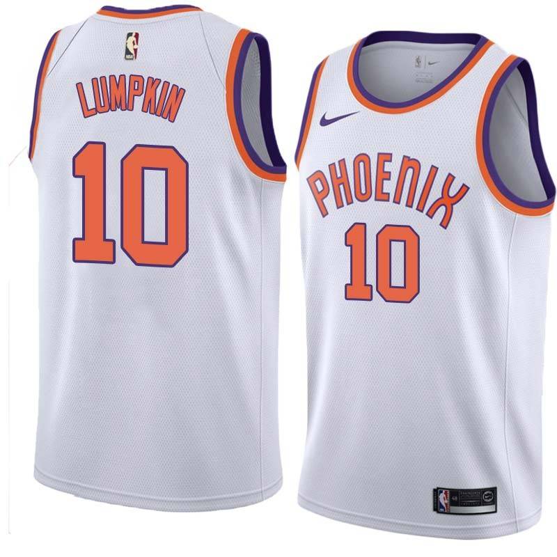 White Phil Lumpkin SUNS #10 Twill Basketball Jersey FREE SHIPPING