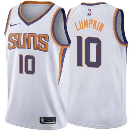 White2 Phil Lumpkin SUNS #10 Twill Basketball Jersey FREE SHIPPING