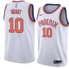 White Greg Grant SUNS #10 Twill Basketball Jersey FREE SHIPPING