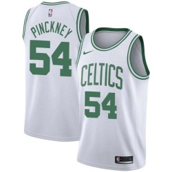 White Ed Pinckney Twill Basketball Jersey -Celtics #54 Pinckney Twill Jerseys, FREE SHIPPING