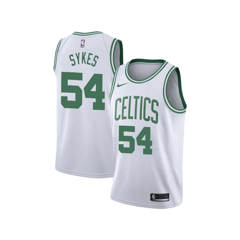 White Larry Sykes Twill Basketball Jersey -Celtics #54 Sykes Twill Jerseys, FREE SHIPPING