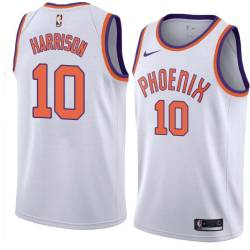 White Shaquille Harrison SUNS #10 Twill Basketball Jersey FREE SHIPPING