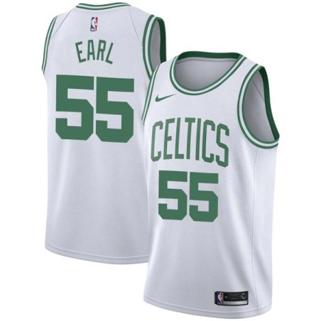 White Acie Earl Twill Basketball Jersey -Celtics #55 Earl Twill Jerseys, FREE SHIPPING