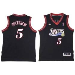 Black Throwback Alex Poythress Twill Basketball Jersey -76ers #5 Poythress Twill Jerseys, FREE SHIPPING