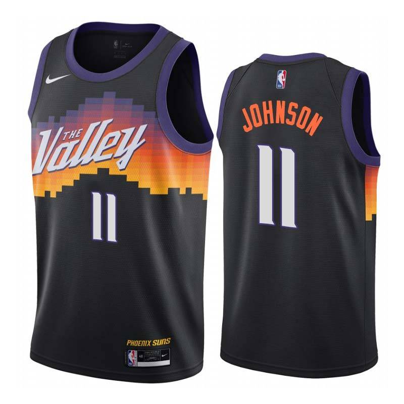 Black_City_The_Valley Kevin Johnson SUNS #11 Twill Basketball Jersey FREE SHIPPING