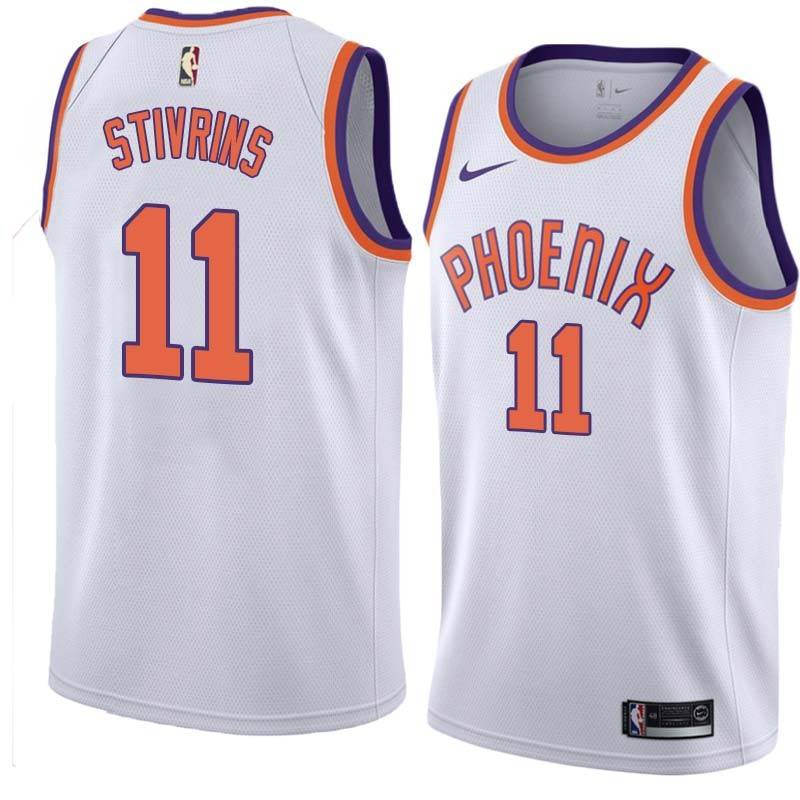 White Alex Stivrins SUNS #11 Twill Basketball Jersey FREE SHIPPING