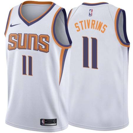 White2 Alex Stivrins SUNS #11 Twill Basketball Jersey FREE SHIPPING