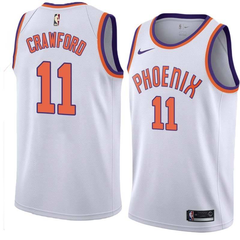 White Jamal Crawford SUNS #11 Twill Basketball Jersey FREE SHIPPING