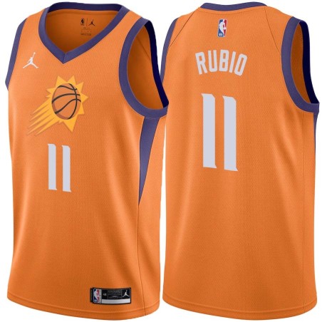 Orange Ricky Rubio SUNS #11 Twill Basketball Jersey FREE SHIPPING