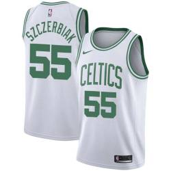 White Wally Szczerbiak Twill Basketball Jersey -Celtics #55 Szczerbiak Twill Jerseys, FREE SHIPPING