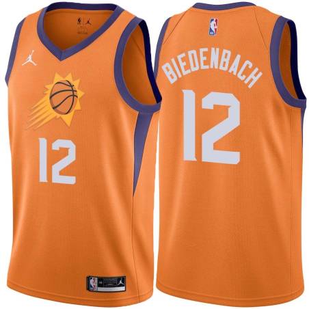 Orange Ed Biedenbach SUNS #12 Twill Basketball Jersey FREE SHIPPING