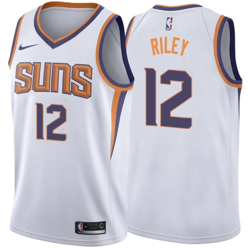 White2 Pat Riley SUNS #12 Twill Basketball Jersey FREE SHIPPING