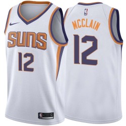 White2 Ted McClain SUNS #12 Twill Basketball Jersey FREE SHIPPING