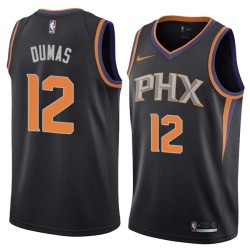 Black Richard Dumas SUNS #12 Twill Basketball Jersey FREE SHIPPING