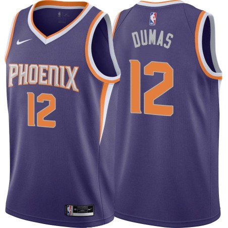 Purple Richard Dumas SUNS #12 Twill Basketball Jersey FREE SHIPPING