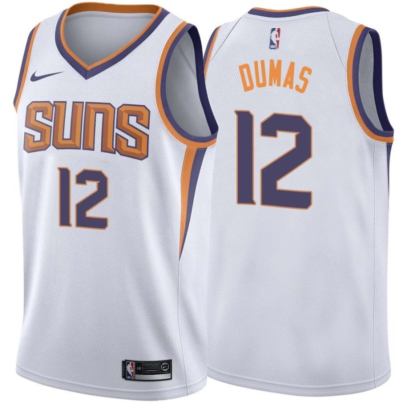 White2 Richard Dumas SUNS #12 Twill Basketball Jersey FREE SHIPPING