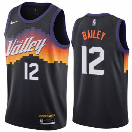 Black_City_The_Valley Toby Bailey SUNS #12 Twill Basketball Jersey FREE SHIPPING
