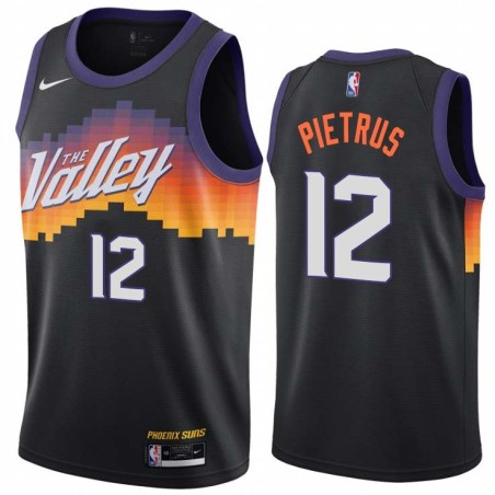 Black_City_The_Valley Mickael Pietrus SUNS #12 Twill Basketball Jersey FREE SHIPPING