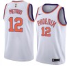 White Mickael Pietrus SUNS #12 Twill Basketball Jersey FREE SHIPPING