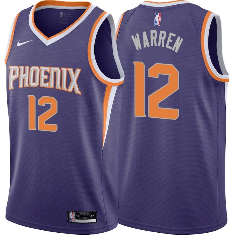 Purple TJ Warren SUNS #12 Twill Basketball Jersey FREE SHIPPING