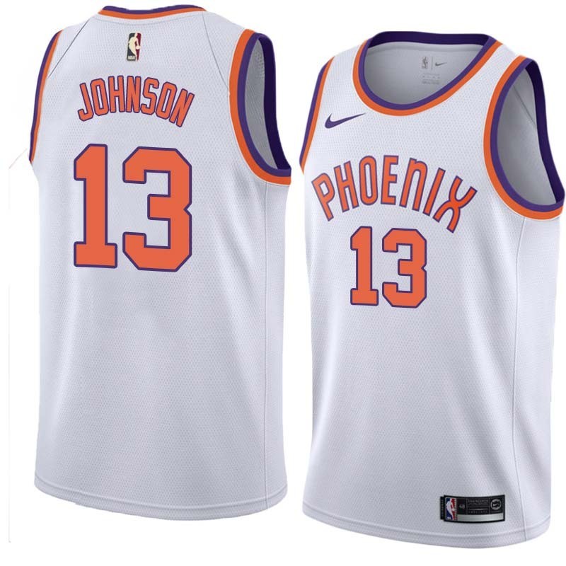 White Gus Johnson SUNS #13 Twill Basketball Jersey FREE SHIPPING