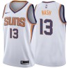 White2 Steve Nash SUNS #13 Twill Basketball Jersey FREE SHIPPING