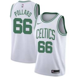 White Scot Pollard Twill Basketball Jersey -Celtics #66 Pollard Twill Jerseys, FREE SHIPPING