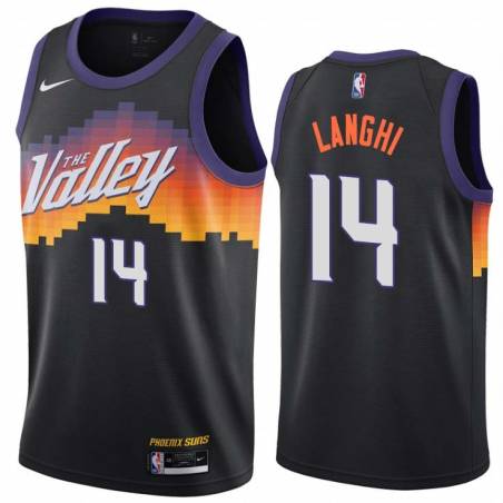 Black_City_The_Valley Dan Langhi SUNS #14 Twill Basketball Jersey FREE SHIPPING