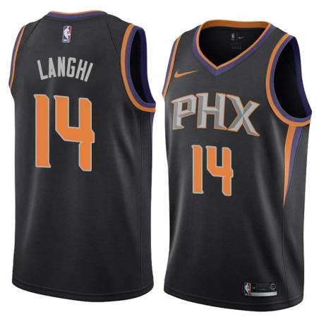 Black Dan Langhi SUNS #14 Twill Basketball Jersey FREE SHIPPING