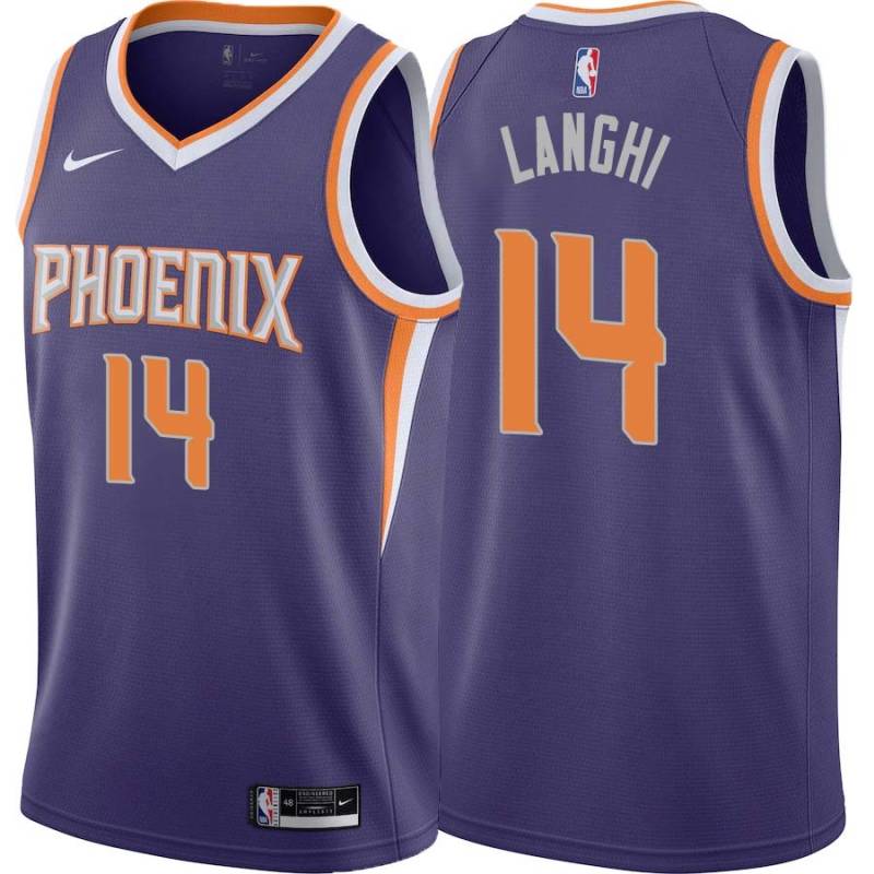 Purple Dan Langhi SUNS #14 Twill Basketball Jersey FREE SHIPPING